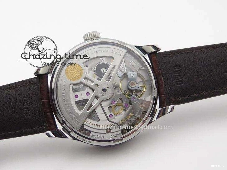 MIROTIME 0303 MoistureWicking Portuguese Real PR IW500704 ZF 1:1 Best Edition On Brown Leather Strap A52010 V 7311